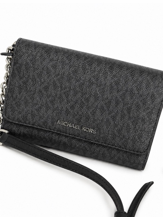 Michael Kors Handbags - MICHAEL KORS Jet Set Medium Signature Logo Crossbody Bag in Gray/ Black